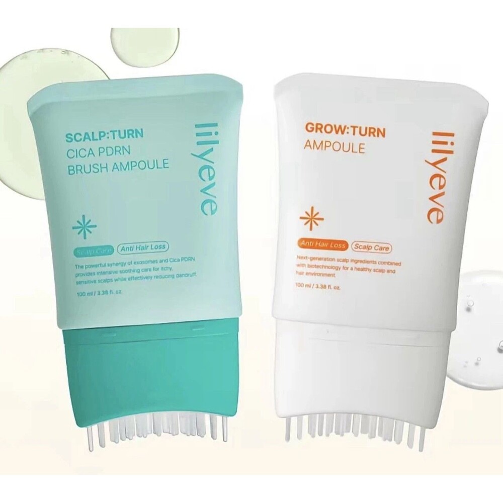 Lilyeve 2pc Built-in Brush Hair Serum Duo - Growturn Ampoule, Scalpturnp Ampoule